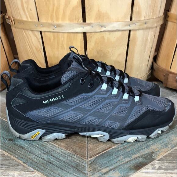 Merrell Moab FST Gray Black Vibram Trail Hiking Walking Shoes Womens Size 9.5 - Picture 1 of 10
